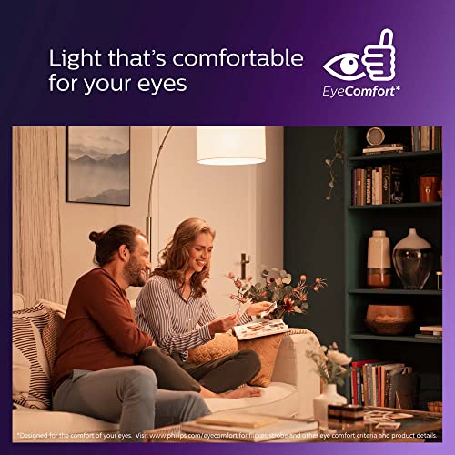 PHILIPS LED 60W A19 4-Pack Ultra Definition Daylight (5000K) 800 Lumen (8W = 60W) Dimmable Frosted Flicker-Free Light Bulbs
