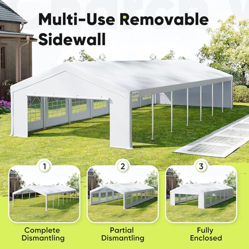 Quictent 20x50ft Heavy Duty Party Tent Outdoor Canopy Tent Carport Wedding Event Shelter BBQ Wedding Tents for Parties wit...