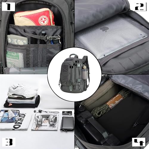 TheKidsRefined Expandable 40-64L Military Tactical Backpack 3 Day Bag Hiking Gym Sport Camping