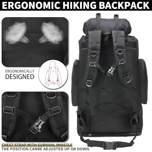 W WINTMING Hiking Backpack for Men 70L/100L Camping Backpack Military Rucksack Molle 3 Days Assault Pack for Climbing | Ca...