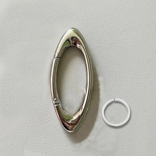 Heavy Duty Oval Keychains with Keyring, Ultra-Durable Zinc Alloy Spring Key Ring, Perfect for Camping, Hiking, Travel, Sur...