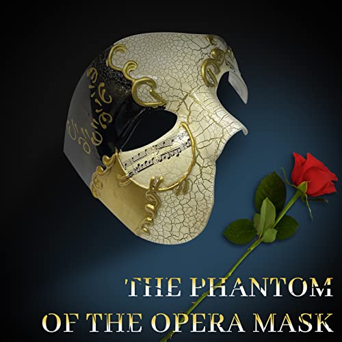 IncreDecor Masquerade Mask for Men Phantom of The Opera Half Face Mask with Bowtie, Venetian Masks for Halloween Party
