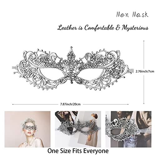 FunMular 2pcs Masquerade Mask for Women Venetian Carnival Mardi Gras Lace Masks For Women & Couples Halloween Party Decor