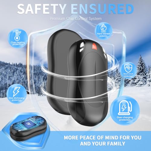 Cbroer 2 Pack Hand Warmers Rechargeable, 6000mAh AI Smart Chips Hand Warmers, Long Lasting Portable Heater for Christmas X...