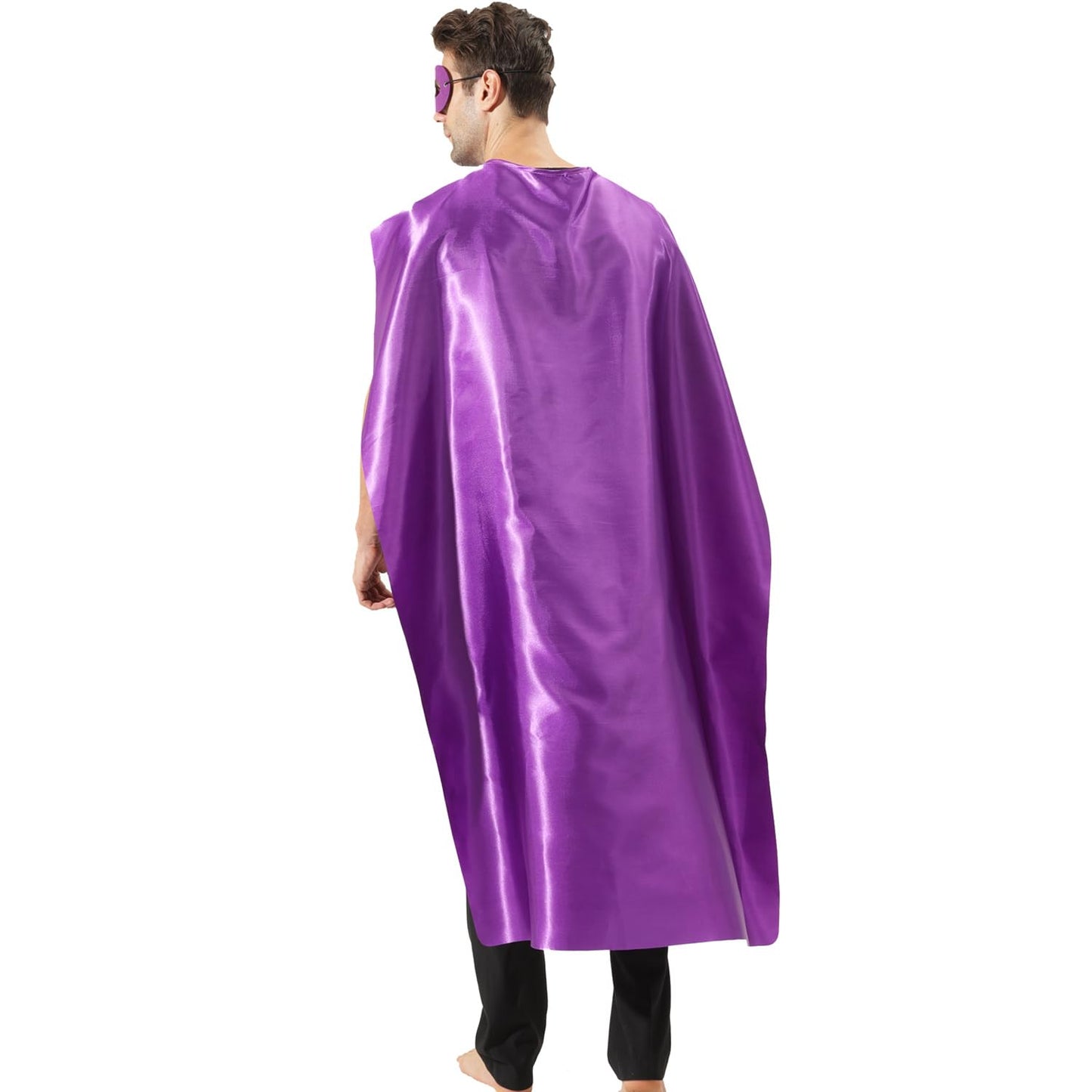 Kidsfere Adults Superhero Cape and Mask for Man Woman Halloween Vampire Cape Costume (PURPLE)