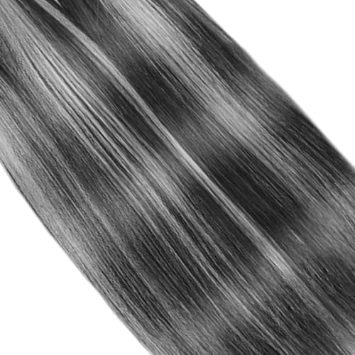 P1Bgrey Bundles Highlight Straight Human Hair Bundle 8A Grade Grey Hair Weave Two Tone Salt And Pepper 3 Bundles 22 22 22 Inch #1Bgray Ombre Straight Bundle