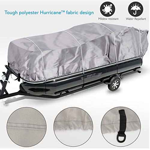 Pyle Boat Cover for Deck Boats - 21-24 ft Heavy Duty Pontoon Boat Cover, Waterproof Marine Grade Polyester, UV & Weather Resistant, Fits Beam Width up to 94", Storage Bag,