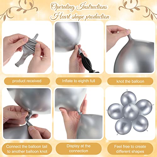 Meanplan 100 Pcs Link Balloon Quick Linking Latex Connected Balloons Linkable for Halloween Thanksgiving Day Carnival Wedd...