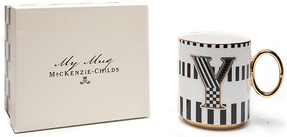 MACKENZIE-CHILDS My Mug, Decorative Ceramic Coffee Mug with Handle, Y