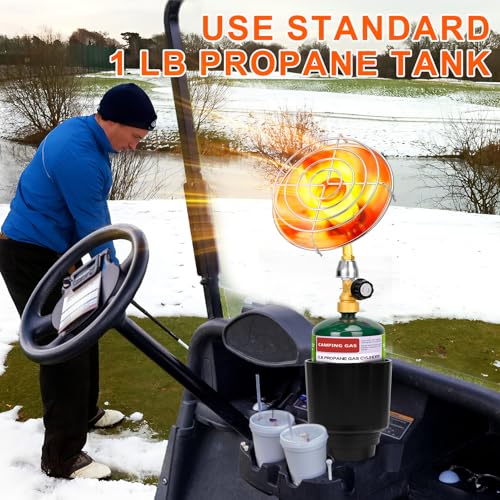 Propane Golf Cart Heater, Outdoor Propane Heater, Golf Cart Accessories, Portable Heaters for Golf Carts with Cup Holder F...