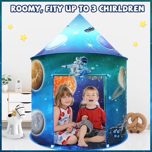 Kaivee Space World Play Tent Pop Up Kids Indoor Sensory Playhouse Children Foldable Kids Tent for Boys Girls Toddler as 3 ...