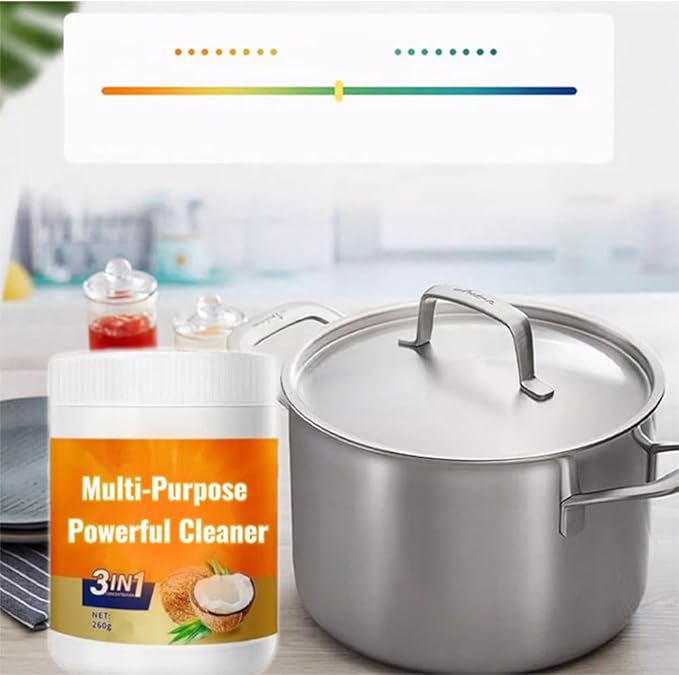 Multi-Purpose Powerful Cleaner for Kitchen, 260g Coconut Oil Natural Cleanser Heavy Kitchen Duty Degreaser All-Purpose Cookware Cleaner for Faucets, Tiles, Oven & Stove Top (1)