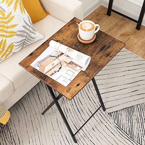 HOOBRO Folding TV Table, TV Tray, Stable Snack Table for Small Space, Portable Sofaside Desk, Easy Assembly and Storage, I...