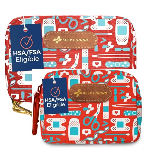 Keep Going Travel First Aid Kit Bundle of 2 Kits, First Aid Kit for Car, Home, Dorm, & Boat with Latex-Free Bandages – Tra...