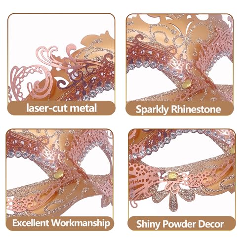 Geek-M Women/Men Masquerade Metal Masks Venetian Halloween Costume Mask Mardi Gras Mask