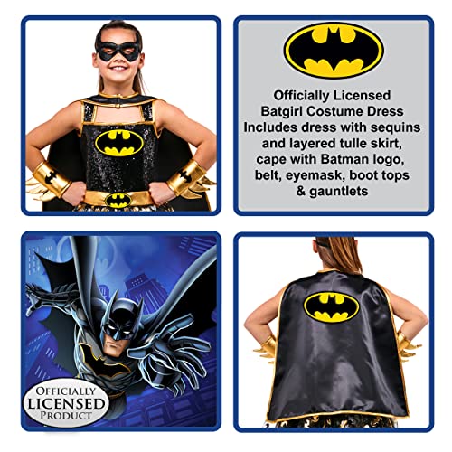 DC Comics Superheroes: Batgirl Costume Dress for Kids by Rubies, Girl's Small
