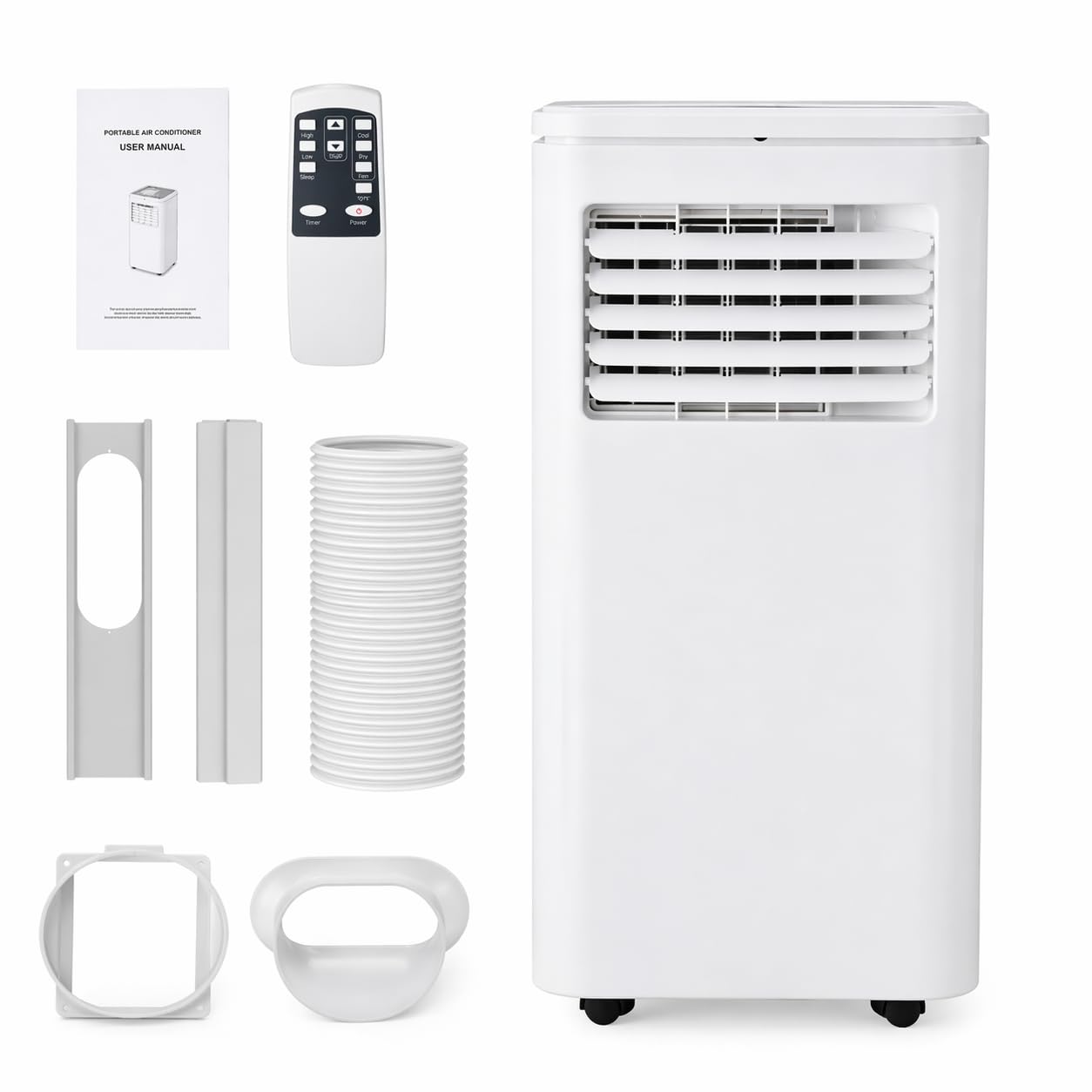 10,000 BTU Portable Air Conditioners, 4-in-1 Modes Up to 450 Sq.Ft., Portable AC Unit with Cool, Fan, Dehumidifier, Sleep, 24H Timer, Remote & Installation Kit, for Bedroom