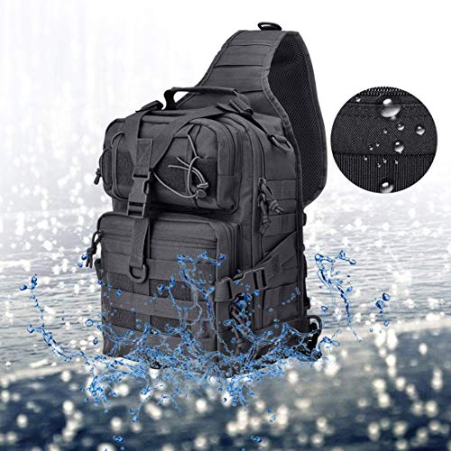 hopopower Tactical Sling Bag, Sport Bag Military Rover Shoulder Backpack EDC Assault Range Bag, Chest Pack Handbag Waterproof