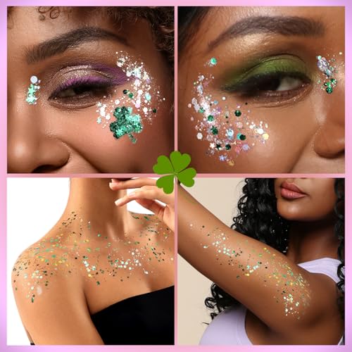 FANDAMEI Body Glitter Gel- 6 Color Glitter Makeup Face Paint for Body&Face&Hair, Rave Festival Mermaid Halloween Concert, ...
