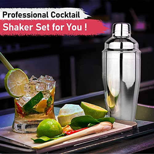 Cocktail Shaker 25oz Martini Shaker Drink Shaker Bar tools with Built-In Strainer for Bartender, Professional 18/8 Stainle...