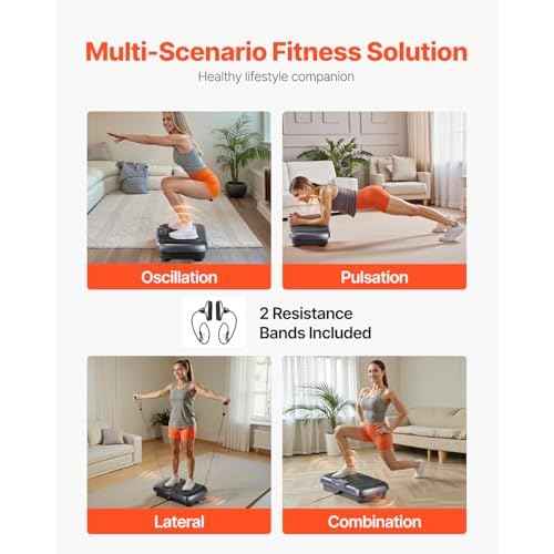 VEVOR Vibration Plate Exercise Machine, Whole Body Shaker for Lymphatic Drainage and Weight Loss, Home Workout Gym Fitness Equipment with 2 Resistance Bands, Vibrating Platform for Women Men