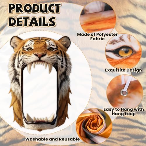 Tiger Party Decorations Realistic Tiger Door Banner Tigers Theme Door Hanging Background Jungle Animal Photo Booth Prop fo...