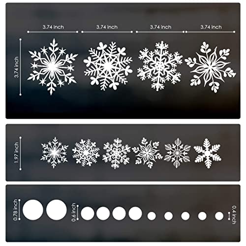 DC-BEAUTIFUL 318 Pcs Christmas Snowflakes Clings Decoration Set, White Christmas Theme Window Stickers, Winter Snow Flakes...