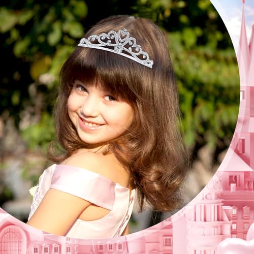 inSowni 8 Pieces Decorative Princess Dazzling Rhinestone Silver Metal Tiara Crown Headbands Wedding Birthday Party Prom He...
