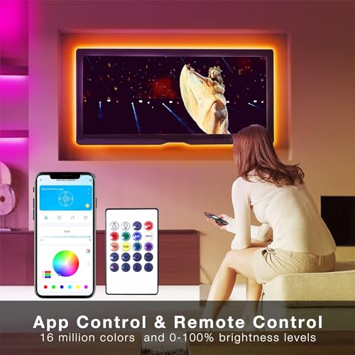 DAYBETTER 100 ft Smart WiFi Led Lights, Led Strip Lights Work with Alexa and Google Assistant, App Voice Remote Control Mu...