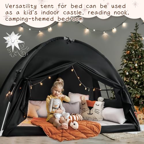 Sherilyn Full Size Bed Canopy Toddler Bunk Bed Tents Dream Tent on Bed Privacy Space Blackout Kids Sleeping Tents Indoor F...