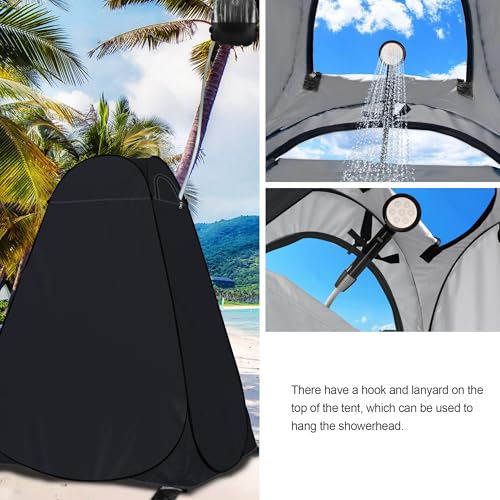 anngrowy Shower Privacy Tent, 7FT Extra Large Pop Up Toilet Tent, Portable Outdoor Bathroom Shower Enclosure, Privacy Shel...
