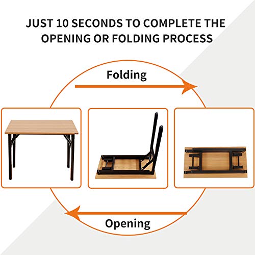 Need Folding Desk Small Desk 31 1/2" No Assembly Foldable Computer Desk for Small Space/Home Office/Dormitory,Teak&Black F...