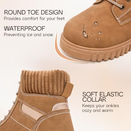 Women's Ankle Boots & Booties Waterproof Boots for Women Black Hiking Boots Women Combat Non Slip Snow Boots for Outdoor Work