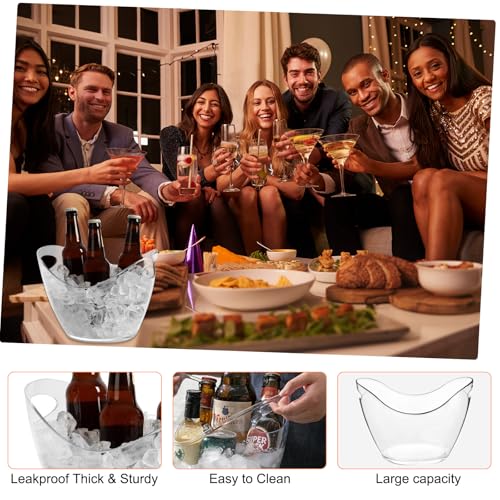 2 Pack Ice Bucket - 4L Clear Acrylic Ice Buckets for Parties, Mimosa Bar Supplies Beverage Tub for Champagne Beer Sparklin...