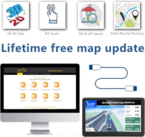 GPS Navigation for Car Truck,Navigation System 7 Inchs Touchscreen Navigator with 2025 US/CA/MX Maps, Free Lifetime Map Up...