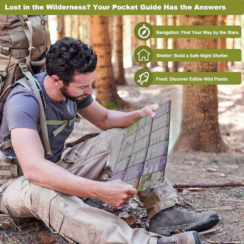 Tiny Pocket Survival Guide EDC Survival Kits Military Grade for Field Emergency, First Aid, Disaster, and Rural Urban Prep...