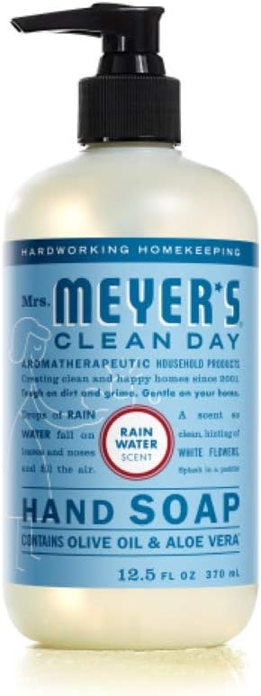 MRS. MEYER'S CLEAN DAY Hand Soap, Made with Essential Oils, Rain Water, 12.5 fl. oz - Pack of 6