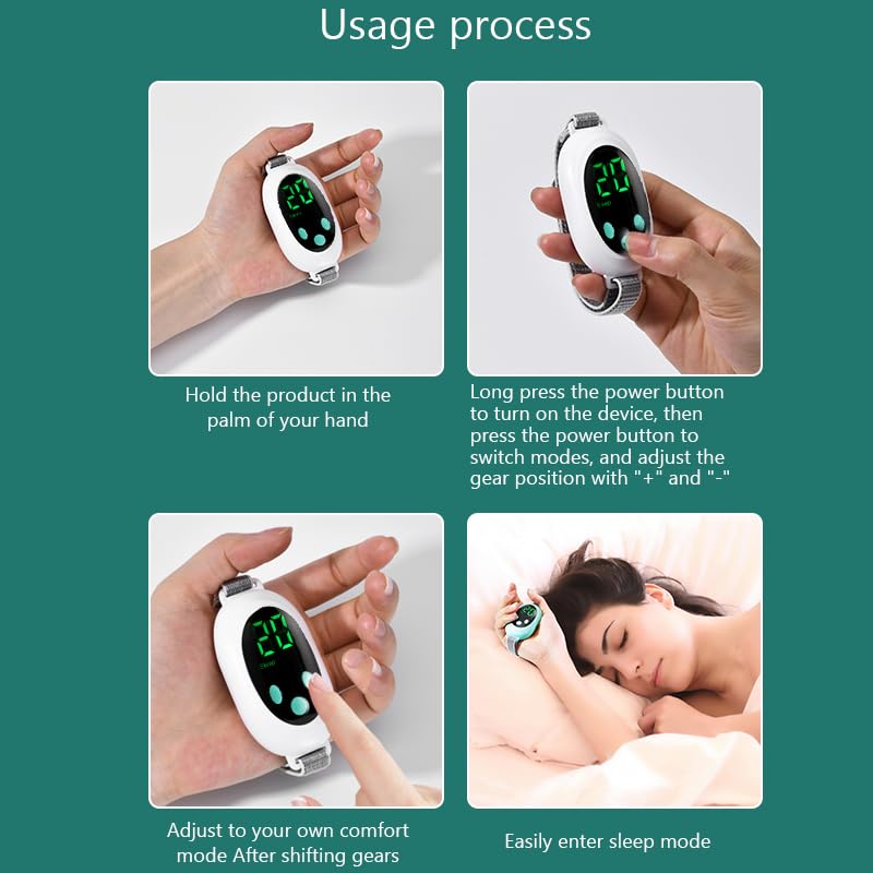 Anxiety Relief Device - Handheld Sleep Aid with Low-Frequency Pulse, Portable Microcurrent Therapy for Insomnia & Stress Relief, USB Rechargeable (White, 1Pcs)