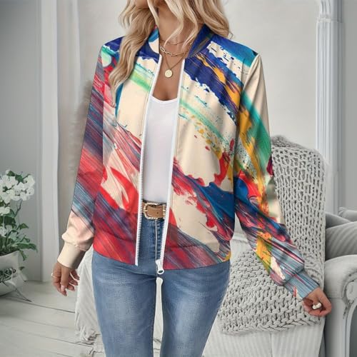 Women's Zip Jacket Christmas Coat Round Neck Front Pocket Sweater Lightweight Casual Street Style Autumn Winter Sweatshirt