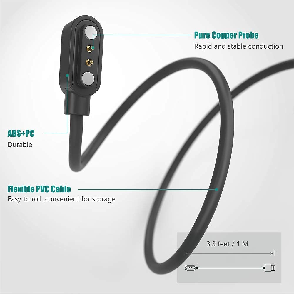 Lamshaw Compatible With Mingwear Military Smart Watch Charger, Magnetic Replacement Charger Compatible For Mingwear K68, M4 Smar