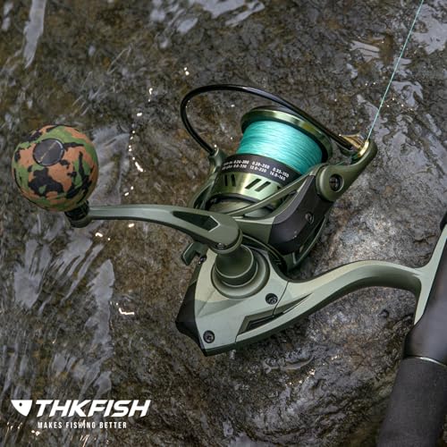 THKFISH Spinning Fishing Reels, Frosted Metal Body Fishing Reel with Graphite Frame 18-33 LBs Max Drag, 5.1:1 Gear Ratio, ...