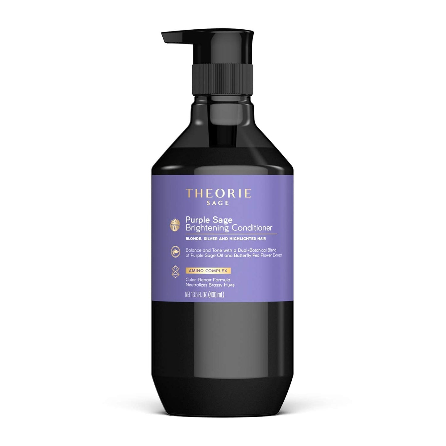 Theorie Purple Sage Brightening Conditioner for Blonde, Bleached, Silver, and Grey Hair - Eliminates Brassiness & Yellows | Infu