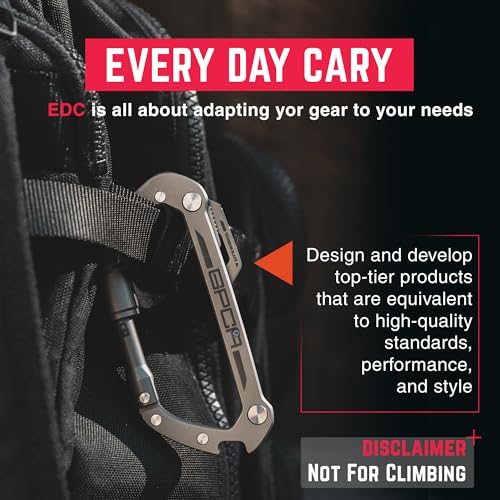 GPCA Multi-Tool Carabiner Clip D Ring Key Chain - Heavy Duty Key Clip for Keys, Small Carabiner Clip, Carabiner Heavy Dut...