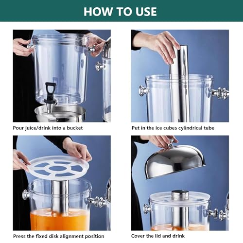 Commercial Beverage Dispenser with Tap | Chillers & Water Fountains | Stainless Steel Cold Drink Machine for Cafe Buffet B...