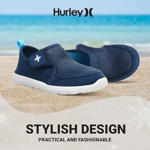 Hurley Kids Toddler Water Shoes Spence- Quick-Dry Water Shoes for Boys and Girls, Lightweight, Easy Slip-On with Adjustable Upper - for Beach, Water Play and Pool Fun