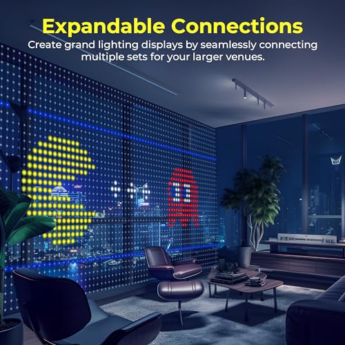 Brewish 400 LED Curtain Fairy Lights | 7.2 x 7.2 Feet Programmable DIY Christmas String Light | Color Changing Music Sync ...