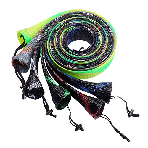 SF Fishing Rod Sock Fishing Rod Sleeve Rod Cover Braided Mesh Rod Protector Pole Gloves Fishing Tools for Spinning Fishing...