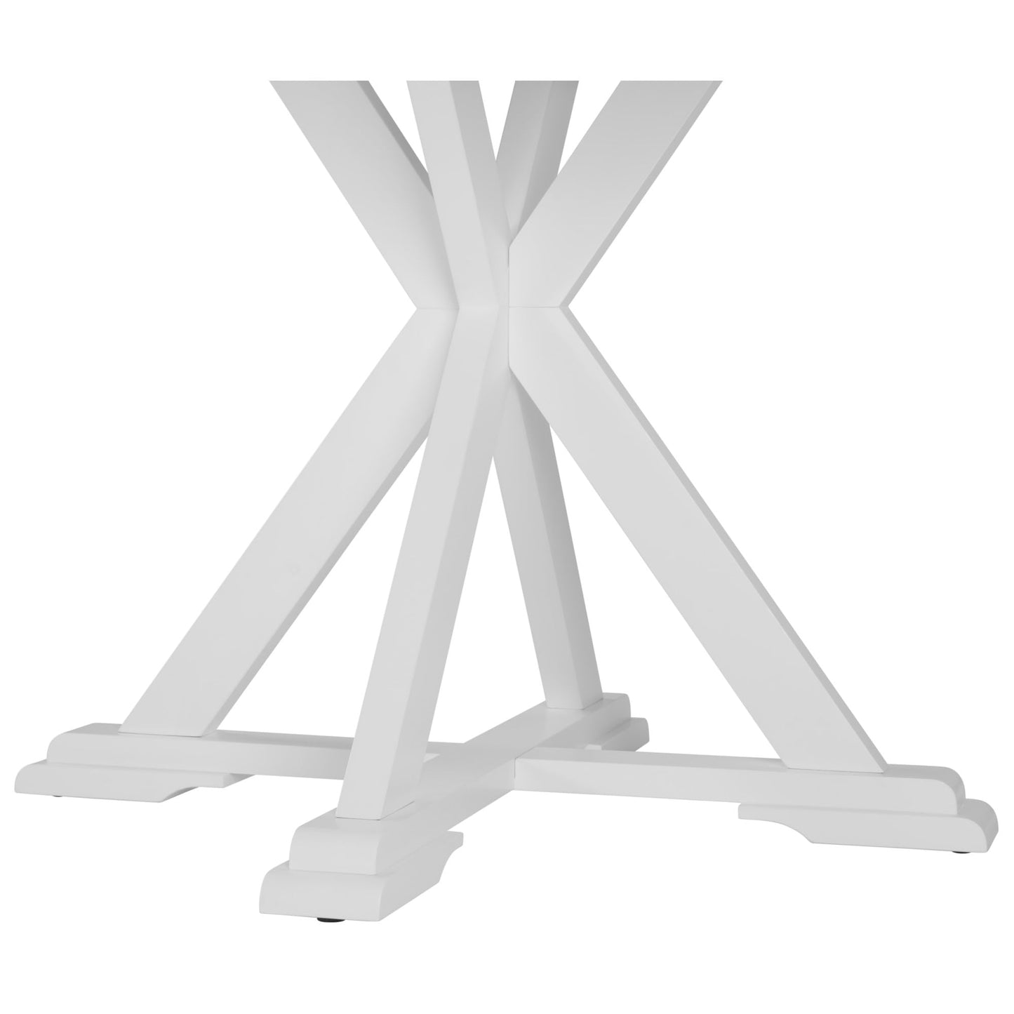 Bush Home Round Dining Table, 45 inch Trestle Design, Modern Transitional, West End Collection, Dark Brown and White