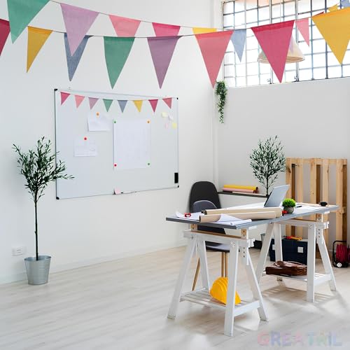 Pennant Banner Flags Pastel - GREATRIL Colorful Triangle Banners for Birthday Easter Classroom School Carnival Garland Out...