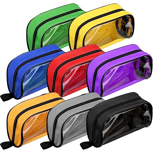 Oudain 8 Pcs First Aid Bag Empty 8 Colors First Aid Pouches Portable Medical Bag with Zipper and Transparent Window Medica...